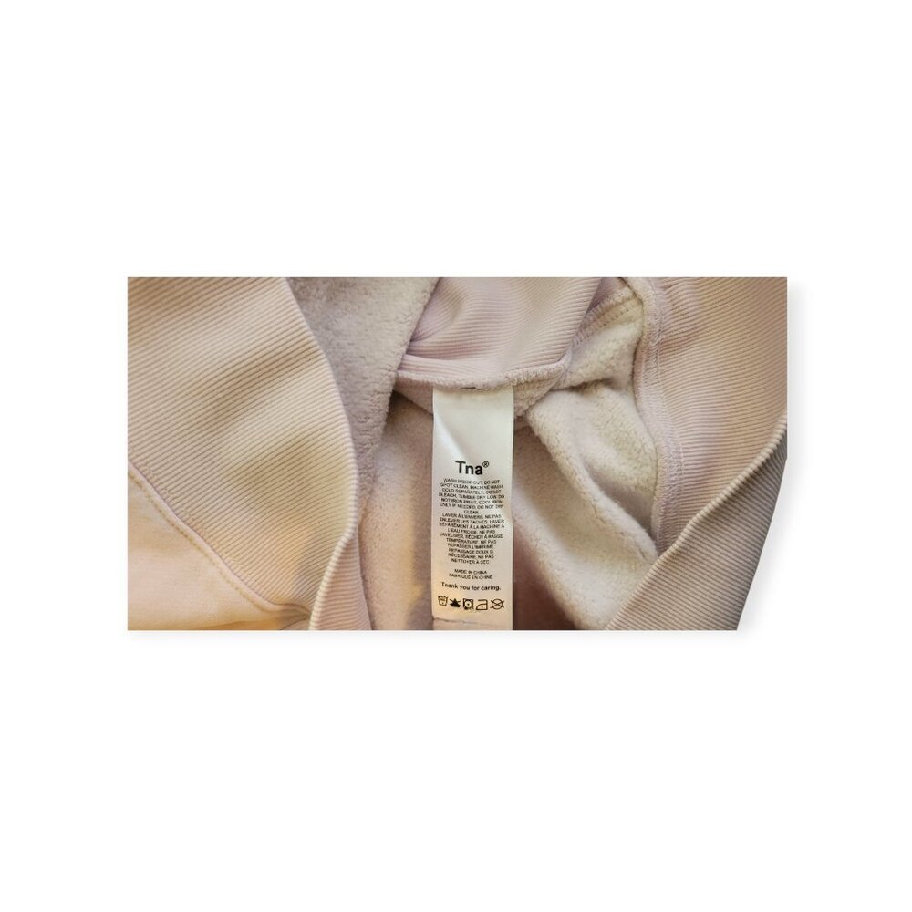 Aritzia TNA Year of the Rabbit Sweatfleece Hoodie 2XS Pale Pink Boyfriend Fit - Picture 8 of 10
